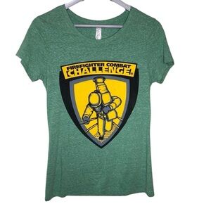 Firefighter Combat Challenge Kelly Green Yellow Tee Shirt Women’s Size M